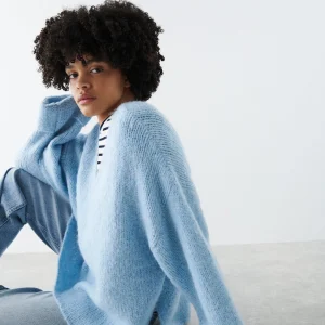 Gina Tricot Sasha Knitted Sweater Cashmere Blue comparez les prix 6
