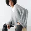 Gina Tricot Sasha Knitted Sweater Mid Grey Mel Prestation Et Rapide 8