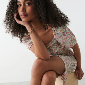 pas cher en ligne Gina Tricot Channa Top Lime Flower 6