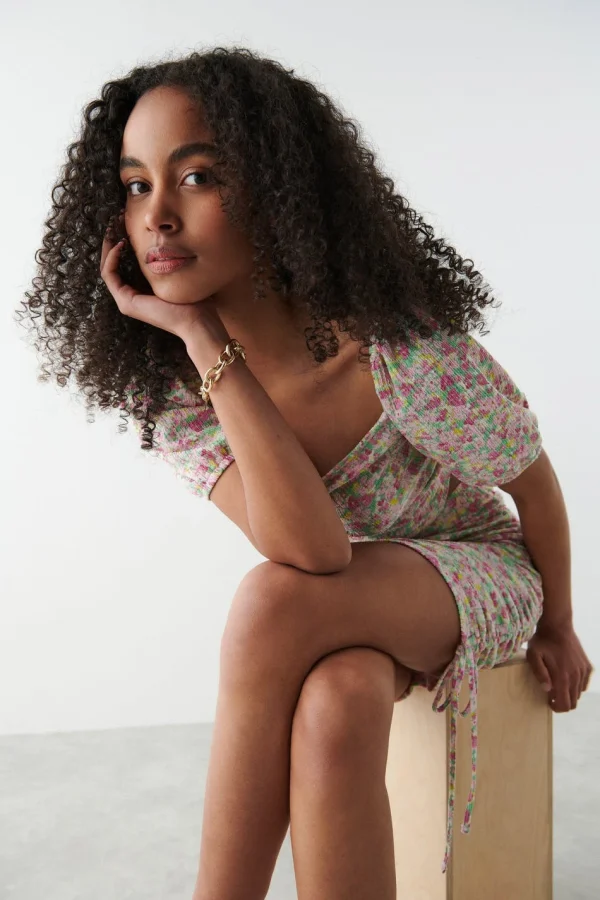 pas cher en ligne Gina Tricot Channa Top Lime Flower 3