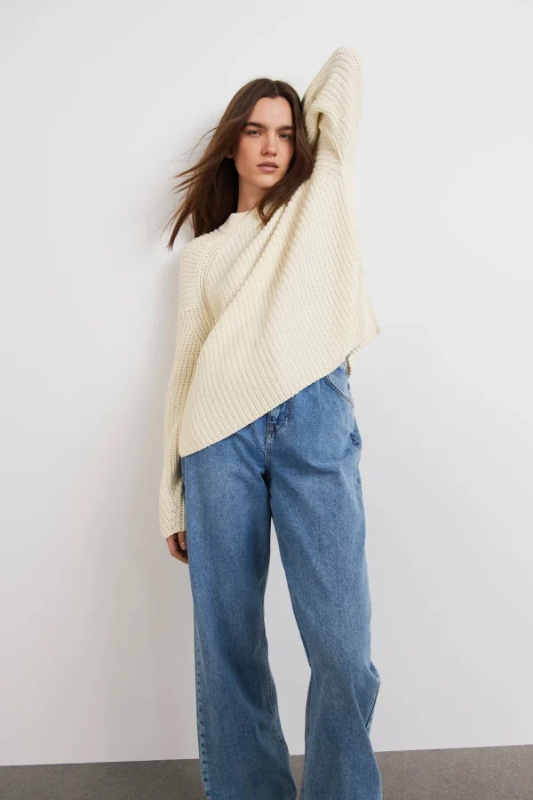 mode Gina Tricot Remy Knitted Sweater Warm White 1