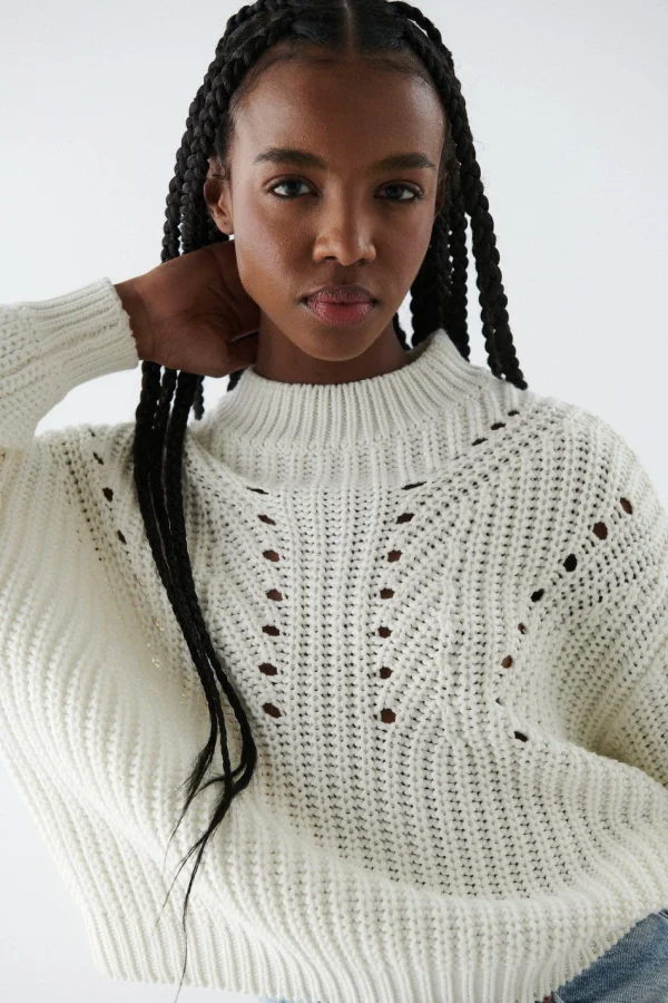 marques pas cher Gina Tricot Agnes Knitted Sweater Warm White 1