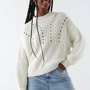 marques pas cher Gina Tricot Agnes Knitted Sweater Warm White 6