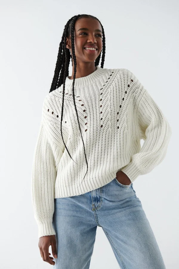 marques pas cher Gina Tricot Agnes Knitted Sweater Warm White 3