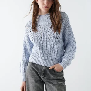 soldes officiel Gina Tricot Agnes Knitted Sweater Xenon Blue 6