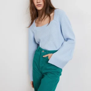 Gina Tricot Darja Knitted Sweater Cashmere Blue Large choix en ligne 6