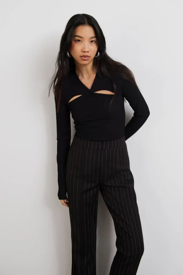marque pas cher en ligne Gina Tricot Shelia Cutout Top Black 1