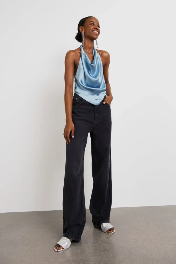 Retour Facile et Gratuit Gina Tricot Stina Top Dusty Blue 3