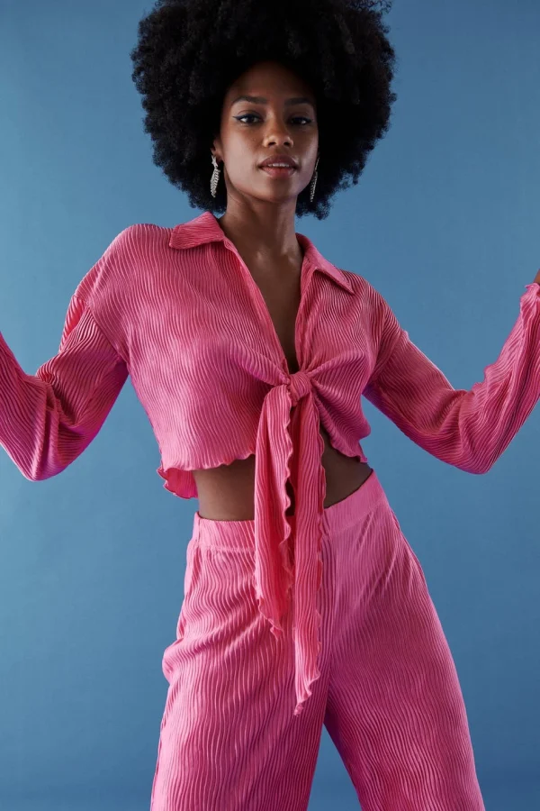 dernière tendance Gina Tricot Zana Pleated Top Carmine Rose 3