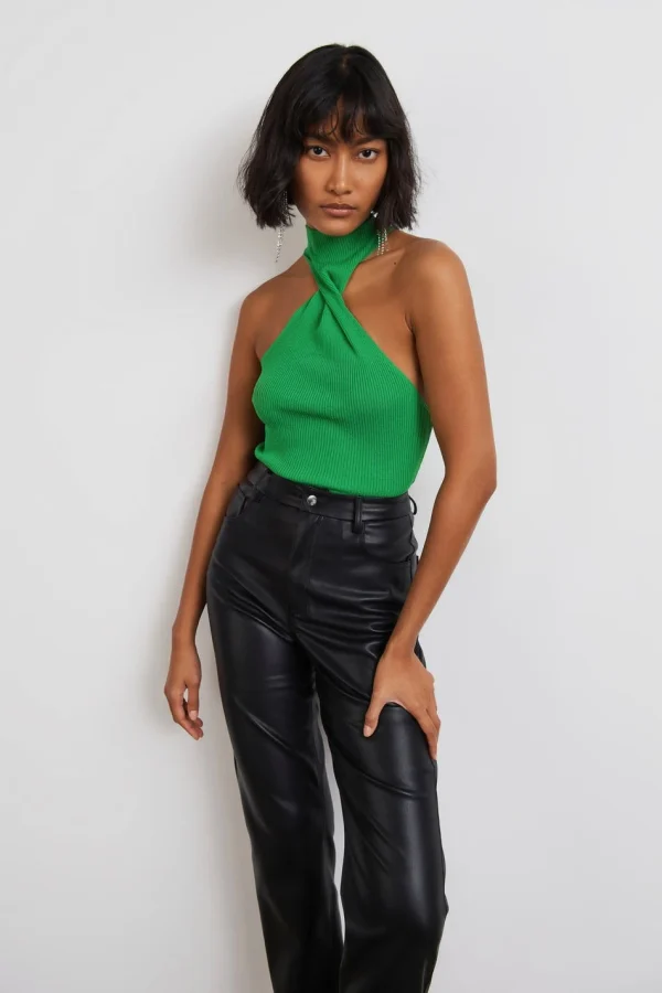 REMISE Gina Tricot Twist Knitted Top Kelly Green 1