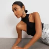 Gina Tricot Twist Knitted Top Black soldes pas cher 8