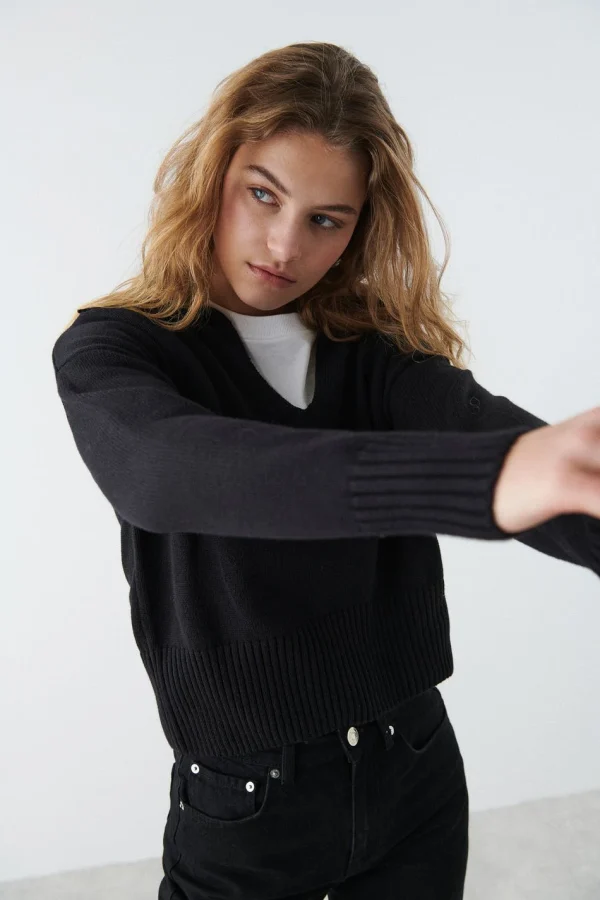 Gina Tricot Hilma Knitted Sweater Black Paiement sécurisé 3