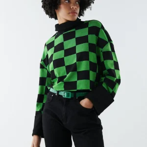 online boutique Gina Tricot Leila Sweater Mintgr/blackche 6