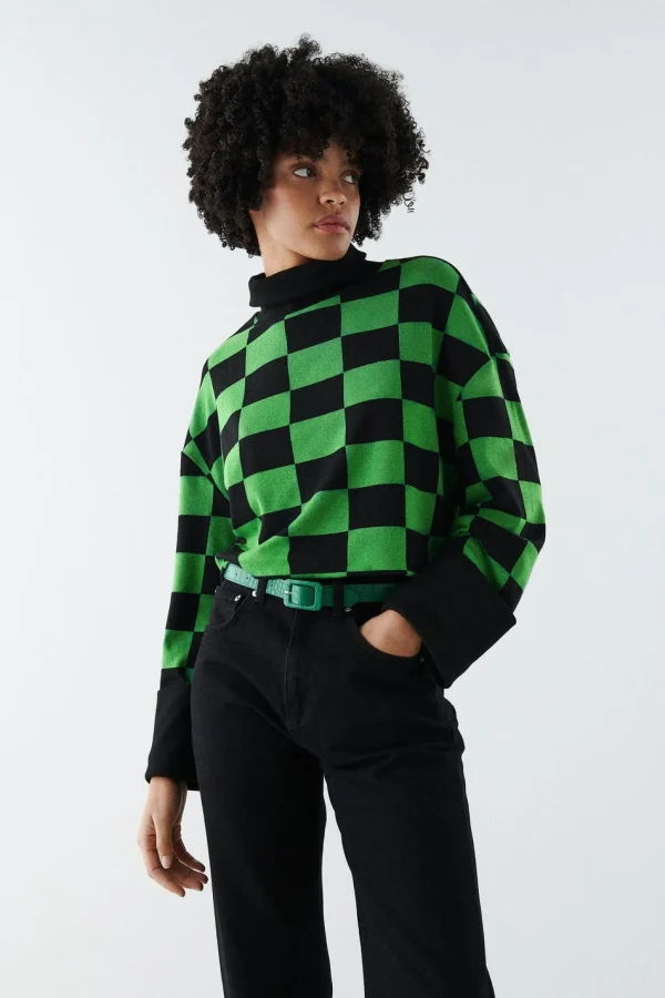online boutique Gina Tricot Leila Sweater Mintgr/blackche 3