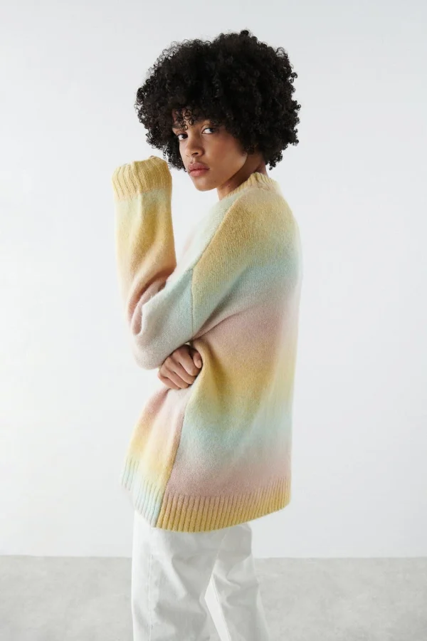 Gina Tricot Marianne Knitted Sweater Multi Pastel officiel 3