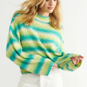 magasin en ligne france Gina Tricot Marion Knitted Sweater Green/blue 6