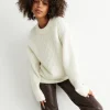 Gina Tricot Marie Knitted Sweater Warm White luxe soldes 8