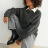 bas prix Gina Tricot Marie Knitted Sweater Dk Grey Melange 8