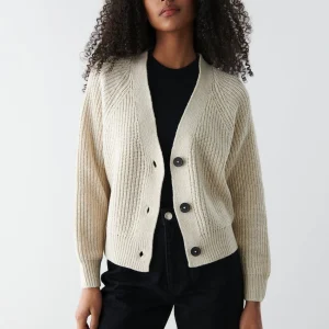 en france Gina Tricot Maja Knitted Cardigan Beige 6
