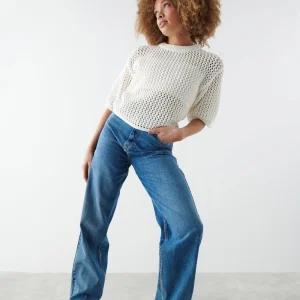 Gina Tricot Liana Knitted Sweater White vente luxe pas cher 6