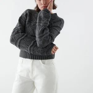 Gina Tricot Ester Knitted Sweater Antracit Nouvelle Collection 6