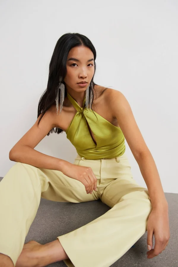 Gina Tricot Glida Top Lime Green officiel 1