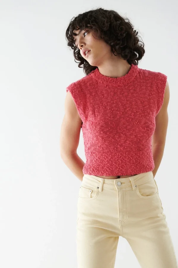 Gina Tricot Adena Knitted Vest Pink Protections acheteurs 3