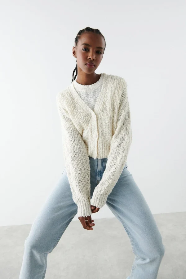 Boutique Gina Tricot Pia Knitted Cardigan Offwhite 1