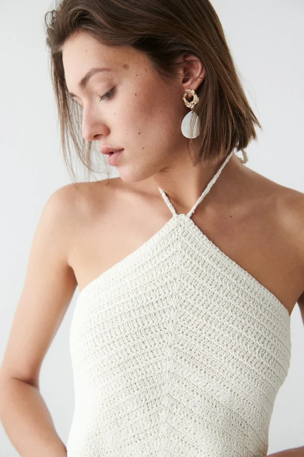 en promotion Gina Tricot Ylvie Crochet Top Offwhite 3