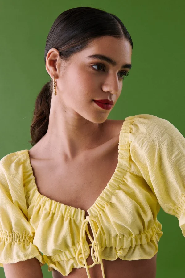 Gina Tricot Minna Top Pastel Yellow Top ventes 3