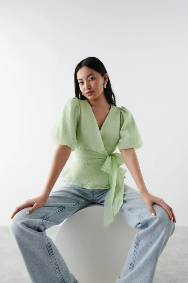 vente en ligne Gina Tricot Myra Wrap Top Gleam 1
