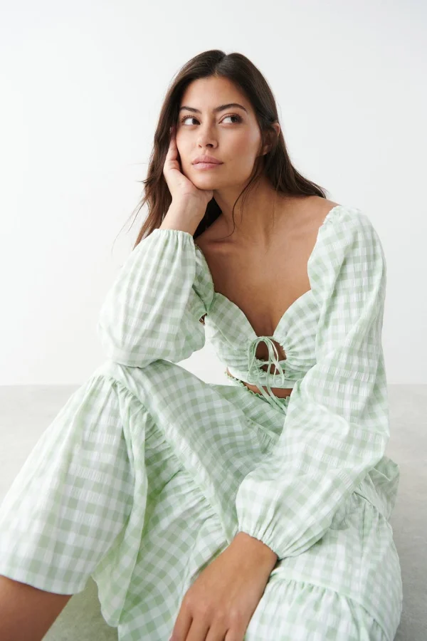 vente luxe pas cher Gina Tricot Kajsa Top Gleam/offwhite 1