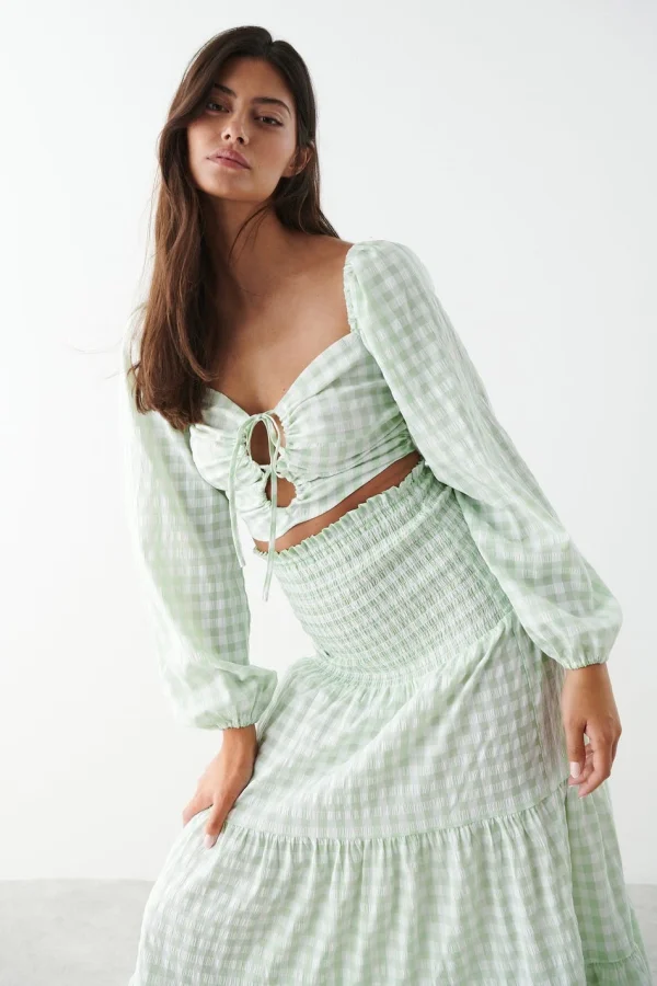 vente luxe pas cher Gina Tricot Kajsa Top Gleam/offwhite 3