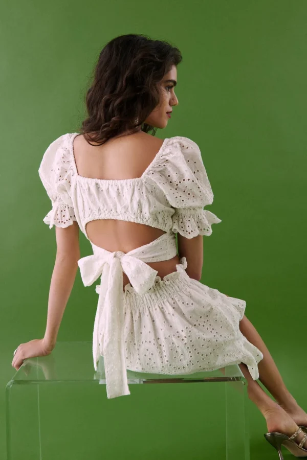 achetez pas cher Gina Tricot Ina Shiffley Top Offwhite 1