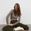 Gina Tricot Margie Top Browncheck soldes de Noël 10