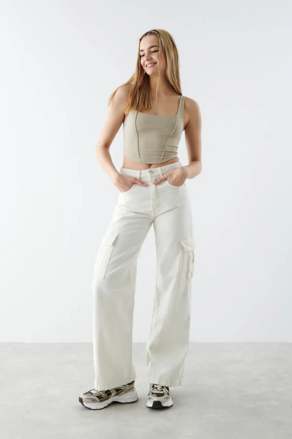 Gina Tricot Melody Tanktop Plaza Taupe dernière tendance 3