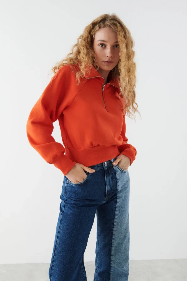 soldes officiel Gina Tricot Iris Sweater Mandarin Red 1