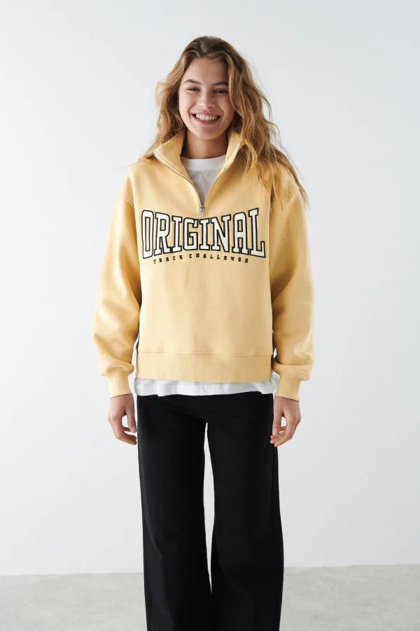 grande promotion Gina Tricot Mindy Zip Sweater Marzipan 1