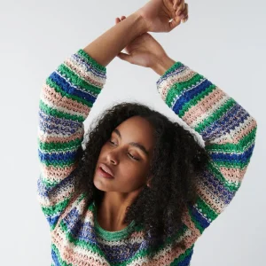 boutique en ligne france Gina Tricot Lena Knitted Sweater Multi Stripe 6