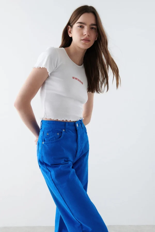 marque pas cher Gina Tricot Sandy Top White/sunprint 3