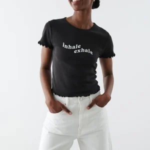 marque moins cher Gina Tricot Sandy Top Offblack/print 6