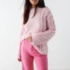 soldes Gina Tricot Chunky Cable Knitted Sweater Parfait Pink 8