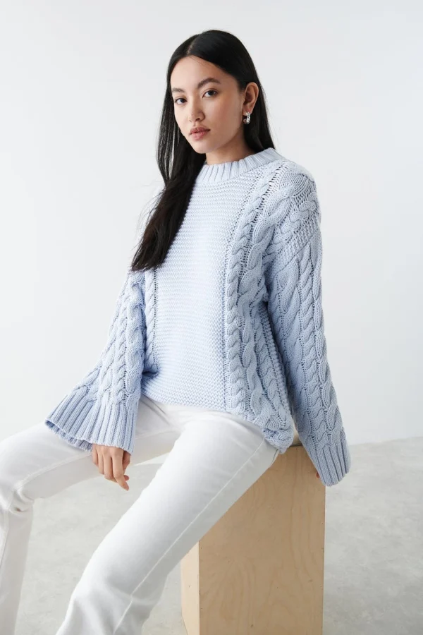 Gina Tricot Chunky Cable Knitted Sweater Heather Réductions 1