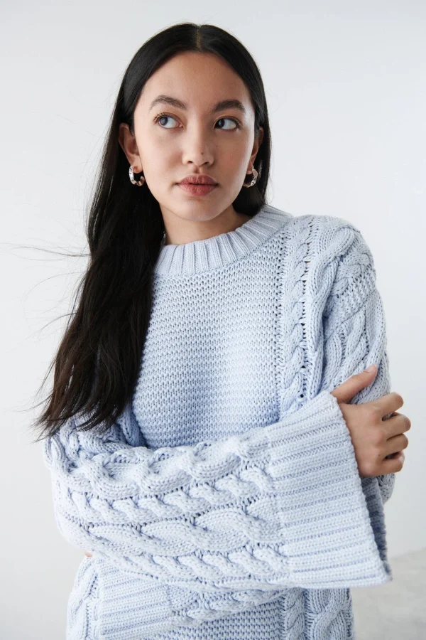 Gina Tricot Chunky Cable Knitted Sweater Heather Réductions 3