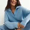 Gina Tricot Lottie Knitted Sweater Ice Blue officiel 8