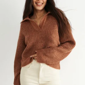 Gina Tricot Lottie Knitted Sweater Auburn site soldes 6
