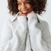 Gina Tricot Lottie Knitted Sweater Lt Grey Melange nouveau produit 8