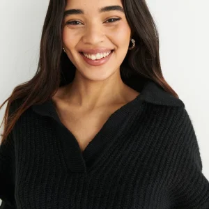 Gina Tricot Lottie Knitted Sweater Black en france 6