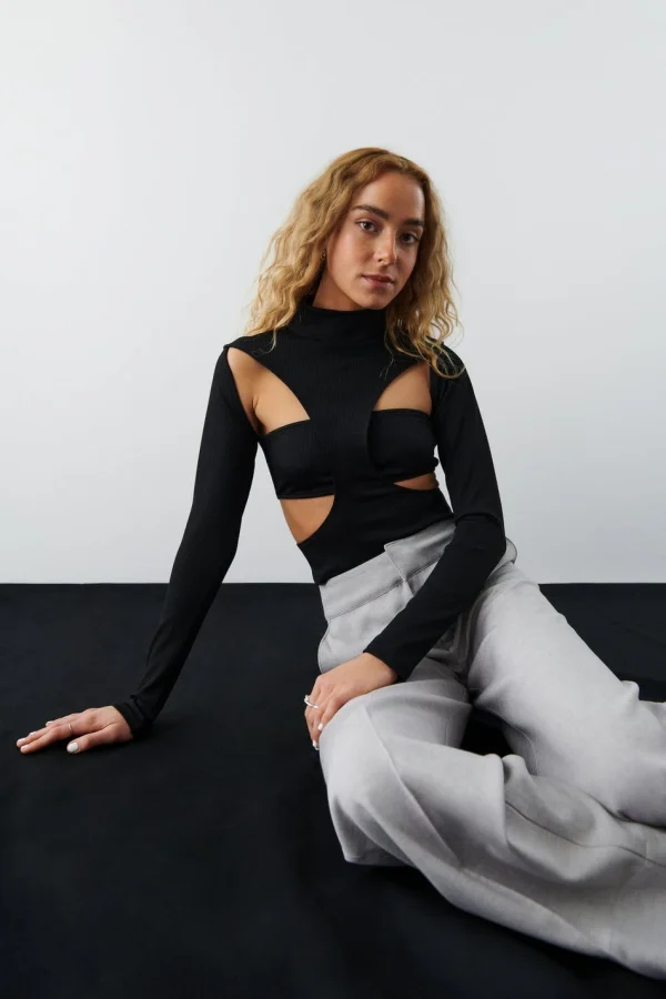soldes pas cher Gina Tricot Silva Trend Top Black 1