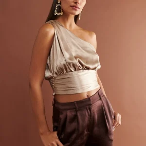 Gina Tricot Lucy One Shoulder Top Stucco marque pas cher 6